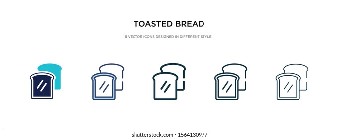 toasted bread icon in different style vector illustration. two colored and black toasted bread vector icons designed in filled, outline, line and stroke style can be used for web, mobile, ui