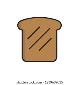 toasted bread icon vector design. bakery icon with fill outline style