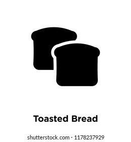 Toasted Bread icon vector isolated on white background, logo concept of Toasted Bread sign on transparent background, filled black symbol