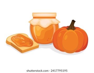 Toasted bread and pumpkin