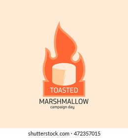 Toasted Marshmallow day vector illustration. Flat style