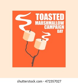 Toasted Marshmallow day vector illustration. Flat style