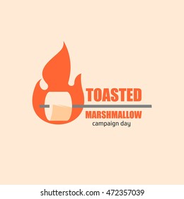 Toasted Marshmallow day vector illustration. Flat style