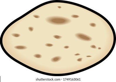 A toasted pita / pocket bread.