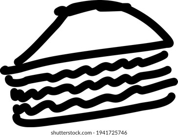 Toasted sandwich, illustration, vector on a white background