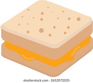 Sanduíche torrado com recheio de queijo derretido