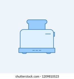 Toaster 2 colored line icon. Simple blue and white element illustration. Toaster concept outline symbol design from kitchen set
