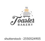 Toaster Bakery Bread Delicious Food Cooking Oven Machine Equipment Vector Logo Design Illustration