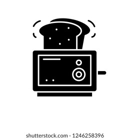 Toaster black icon, vector sign on isolated background. Toaster concept symbol, illustration 