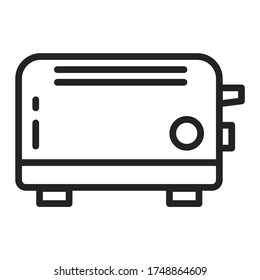 Toaster black line icon. Electrical device for making toast. Household equipment. Sign for web page, mobile app, banner. 