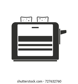 Toaster black simple silhouette icon vector illustration for design and web isolated on white background. Toaster vector object for label web and advertising