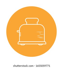 toaster block style icon design, Cook kitchen Eat food restaurant home menu dinner lunch cooking and meal theme Vector illustration