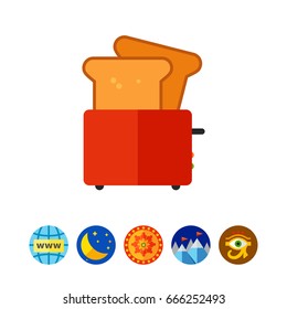 Toaster with bread slices