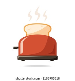 Toaster With Bread Vector Isolated