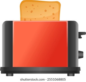 Toaster cartoon appliance. Torrefador elétrico de pão fresco