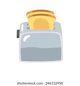 Toaster, cartoon flat style, isolated color vector art illustration icon.