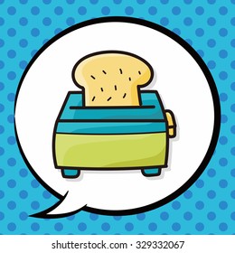 Toaster color doodle, speech bubble