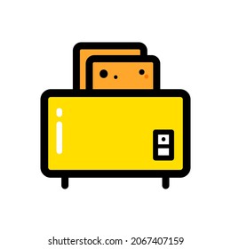 Toaster color icon, sign or symbol. Premium pictogram in trendy simple style. Toaster pixel perfect vector logo isolated on a white.