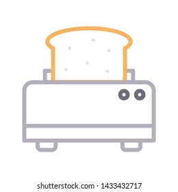 toaster color line vector icon
