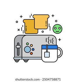 Toaster Füllfarbe Symbol, Vektorgrafik