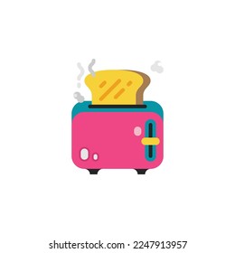 Iconos planos de tostadora. Ilustración vectorial. Trazo editable. Icono aislado adecuado para web, infografías, interfaz y aplicaciones.