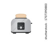 Toaster flat illustration. Front view of toaster. Vector. 