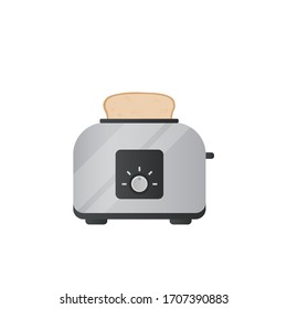 Toaster flat illustration. Front view of toaster. Vector. 
