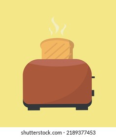 Toaster with fried bread. Vector illustration.