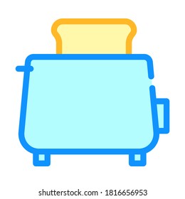Toaster Fry Brot Farbe Symbol Vektorgrafik. Toaster-Brötchen-Schild. einzelne Symbolillustration