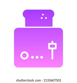 Diseño de iconos de gradiente de glifos de tostador