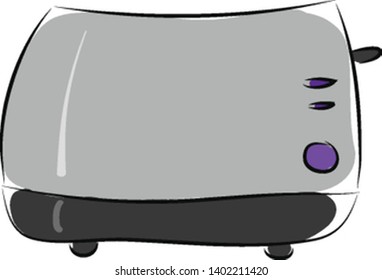 Toaster hand drawn design, illustration, vector on white background.