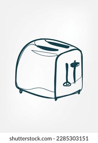 toaster home stuff line art vector isolated contour one line isolated