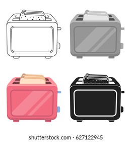 Toaster icon in cartoon style isolated on white background. Household appliance symbol stock vector illustration.