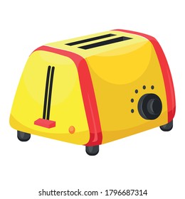 Toaster-Symbol. Cartoon auf Toaster, Vektorsymbol für Webdesign einzeln auf weißem Hintergrund