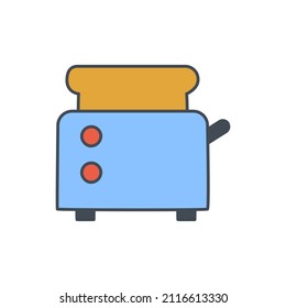Toaster Icon in color icon, isolated on white background 