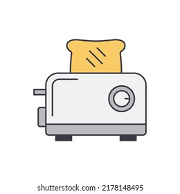 Toaster icon in color, isolated on white background 