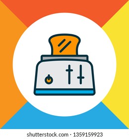 Toaster icon colored line symbol. Premium quality isolated appliance element in trendy style.