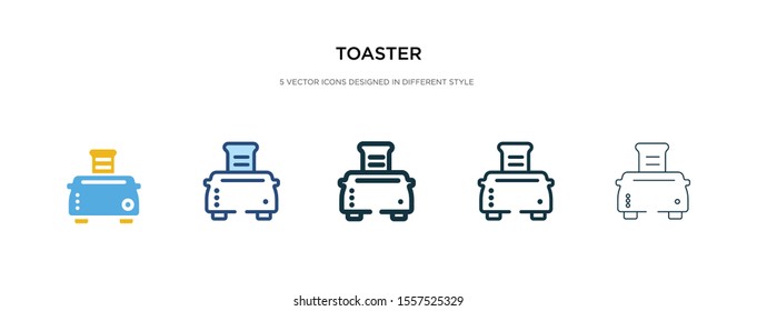 toaster icon in different style vector illustration. two colored and black toaster vector icons designed in filled, outline, line and stroke style can be used for web, mobile, ui