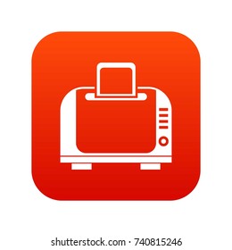 Toaster icon digital red for any design isolated on white vector illustration