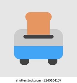 Toaster icon in flat style about furniture, use for website mobile app presentation