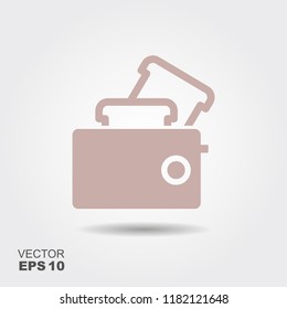 Toaster Icon in flat style isolated on grey background. Vector illustration