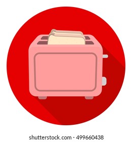 Toaster icon in flat style isolated on white background. Household appliance symbol stock vector illustration.