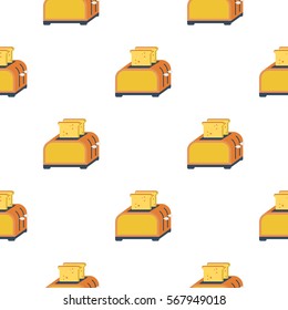 Toaster icon in flat style isolated on white background. Kitchen pattern stock vector illustration.