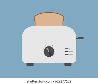 Toaster icon flat vector