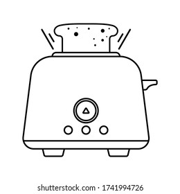 Toaster icon illustration with toasted bread.