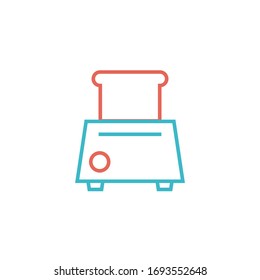toaster icon illustration with two color line style. isolated on white background