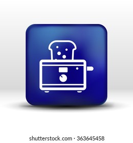 toaster icon isolated slice crust white snack appliance.
