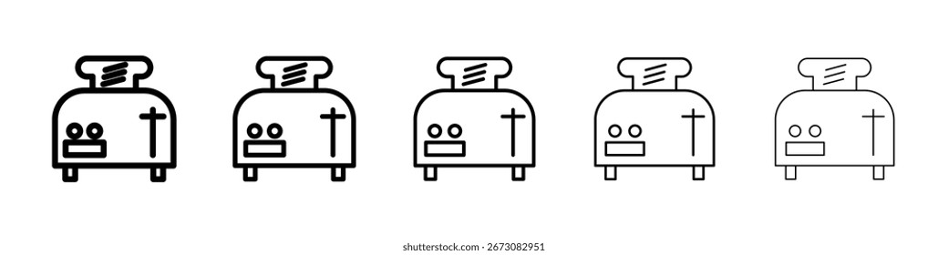 ícone torradeira vetor isolado no fundo branco definido