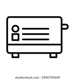 toaster icon linear logo mark in black and white