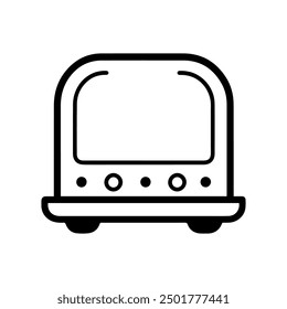 Toaster icon or modern line symbol. Vector line art and icon design with bold outline. Black and white Pixel Perfect minimalistic symbol isolated white background. Silhouette simple thin sign